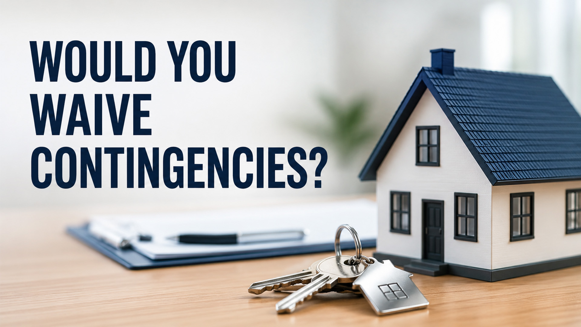 Buyer reviewing a contract before deciding whether to waive contingencies when buying a home in 2026
