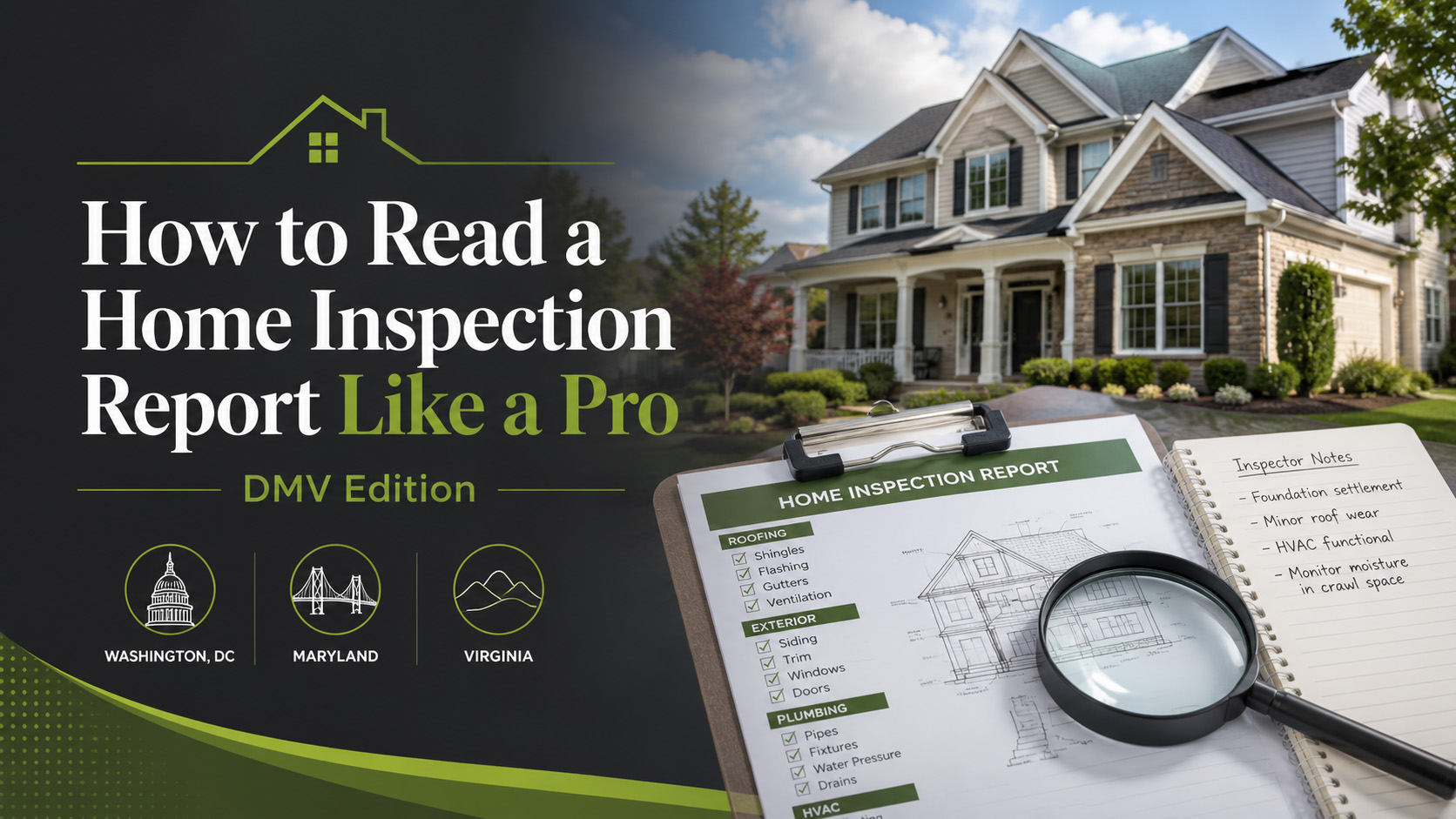 Licensed home inspector examining an HVAC system during a residential home inspection in the DMV area.