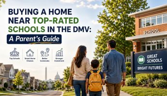 Suburban homes in the DMV representing a parent’s search for a home near schools